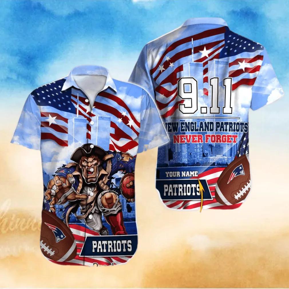 New England Patriots 911 Never Forget Custom Hawaiian Shirt, NFL Hawaiian Shirt Moonbestprint
