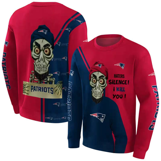 New England Patriots Achmed Skull Blue AOP Sweatshirt - Moonbestprint