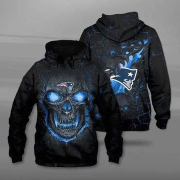 New England Patriots Big Skull New England New England - Hoodie 3D, NFL Hoodie Moonbestprint
