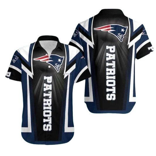 New England Patriots Black Gradient Hawaiian Shirt - Moonbestprint
