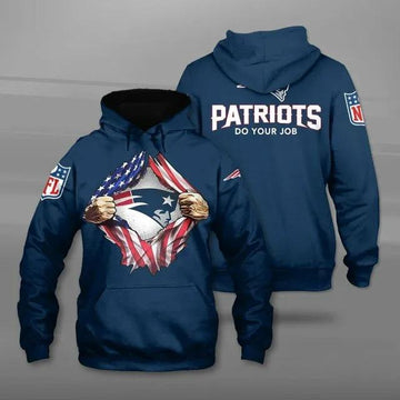 New England Patriots Blood Inside Me 3D Hoodie, NFL Hoodie Moonbestprint