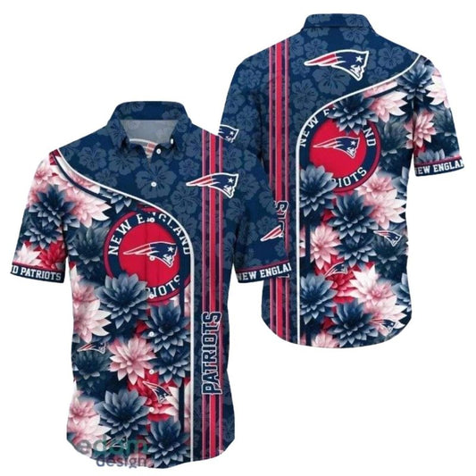 New England Patriots Blossoming Fanfare Hawaiian Shirt - Moonbestprint