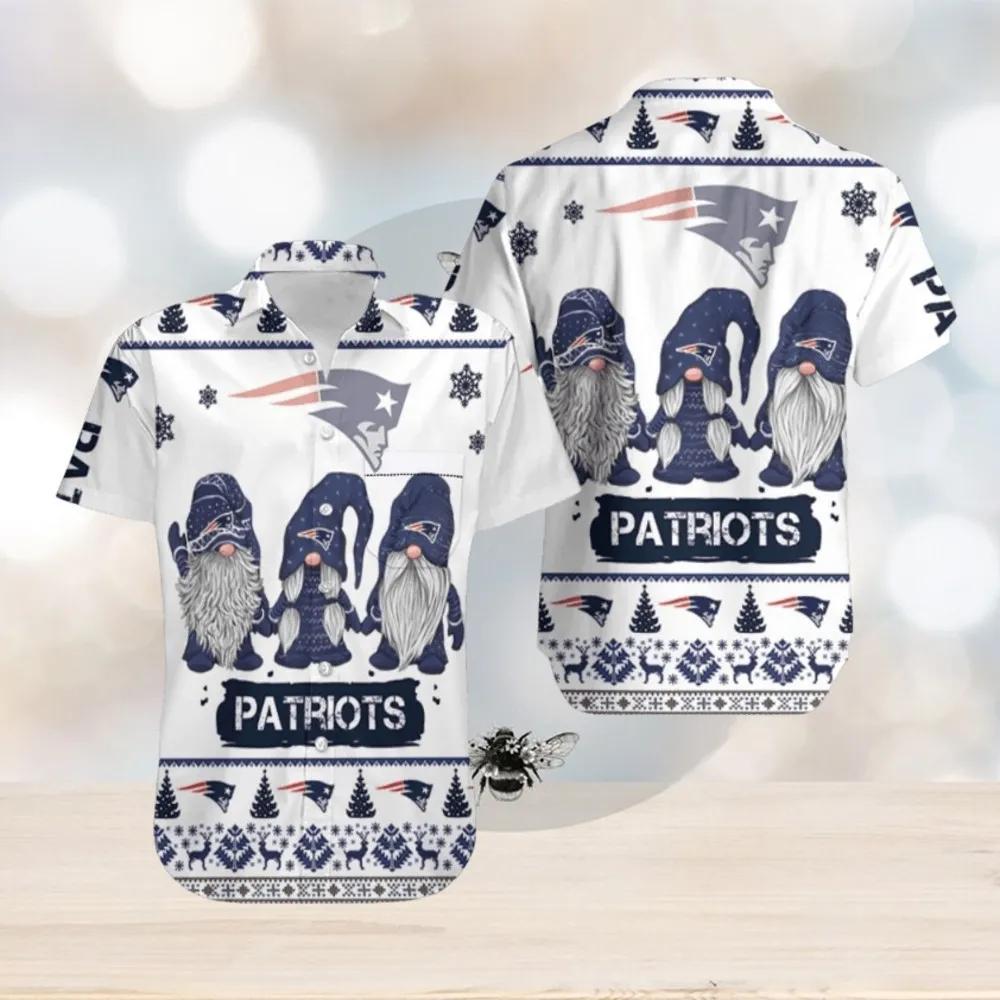 New England Patriots Christmas Gnomes Hawaiian Shirt, NFL Hawaiian Shirt Moonbestprint