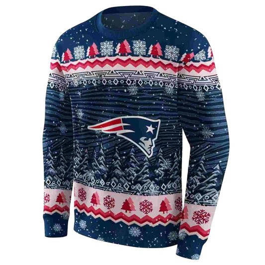 New England Patriots Christmas Trees Blue AOP Sweatshirt - Moonbestprint
