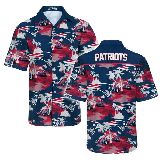 New England Patriots Coconut Island Hawaiian Shirt - Moonbestprint