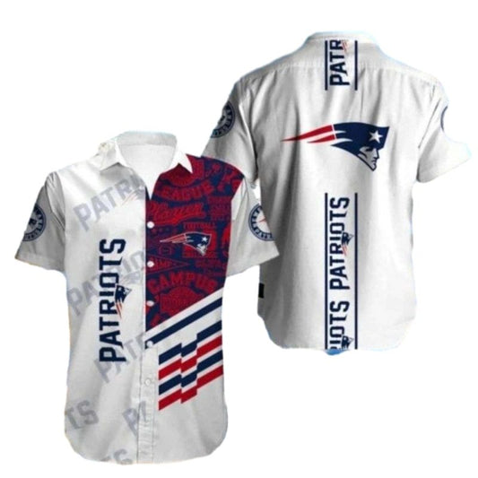 New England Patriots College Pride Varsity White Hawaiian Shirt - Moonbestprint