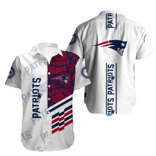 New England Patriots College Pride Varsity White Hawaiian Shirt - Moonbestprint