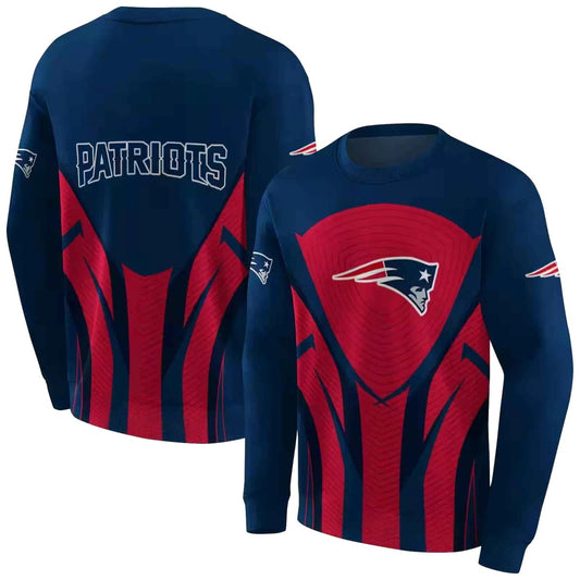 New England Patriots Concentric Lines Blue Black AOP Sweatshirt - Moonbestprint
