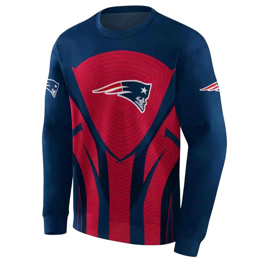 New England Patriots Concentric Lines Blue Black AOP Sweatshirt - Moonbestprint