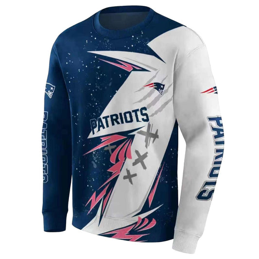 New England Patriots Dynamic Slash Blue White AOP Sweatshirt - Moonbestprint