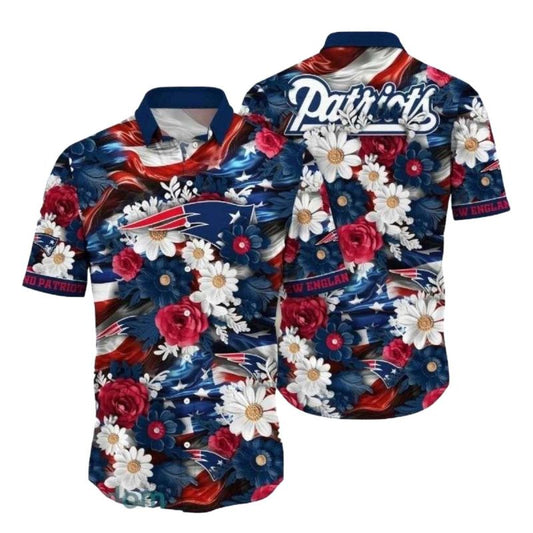 New England Patriots Eternal Bloom Game Day Hawaiian Shirt - Moonbestprint
