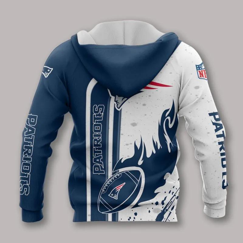 New England Patriots Fire Ball All Over Print Hoodie, NFL Hoodie Moonbestprint