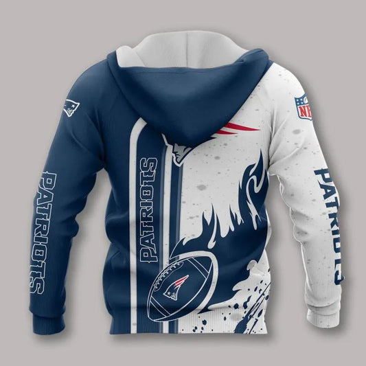 New England Patriots Fire Ball All Over Print Hoodie, NFL Hoodie Moonbestprint