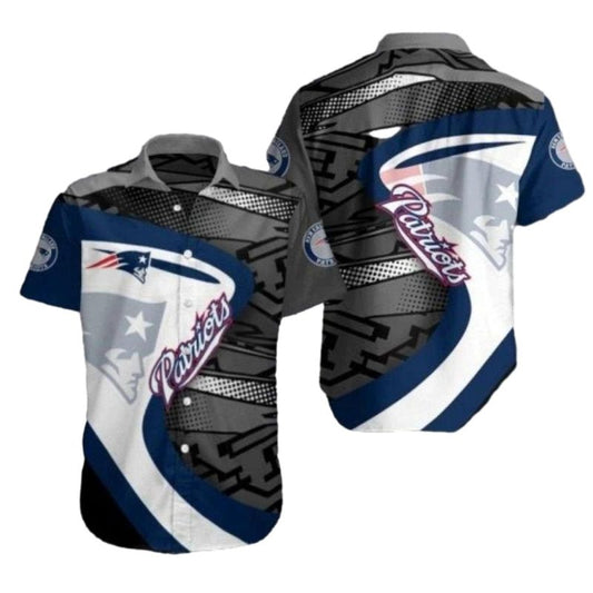 New England Patriots Geometric Rush Patern Hawaiian Shirt - Moonbestprint