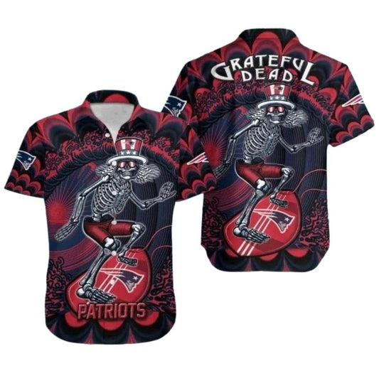 New England Patriots Grateful Tunes And Patriots Groove Hawaiian Shirt - Moonbestprint