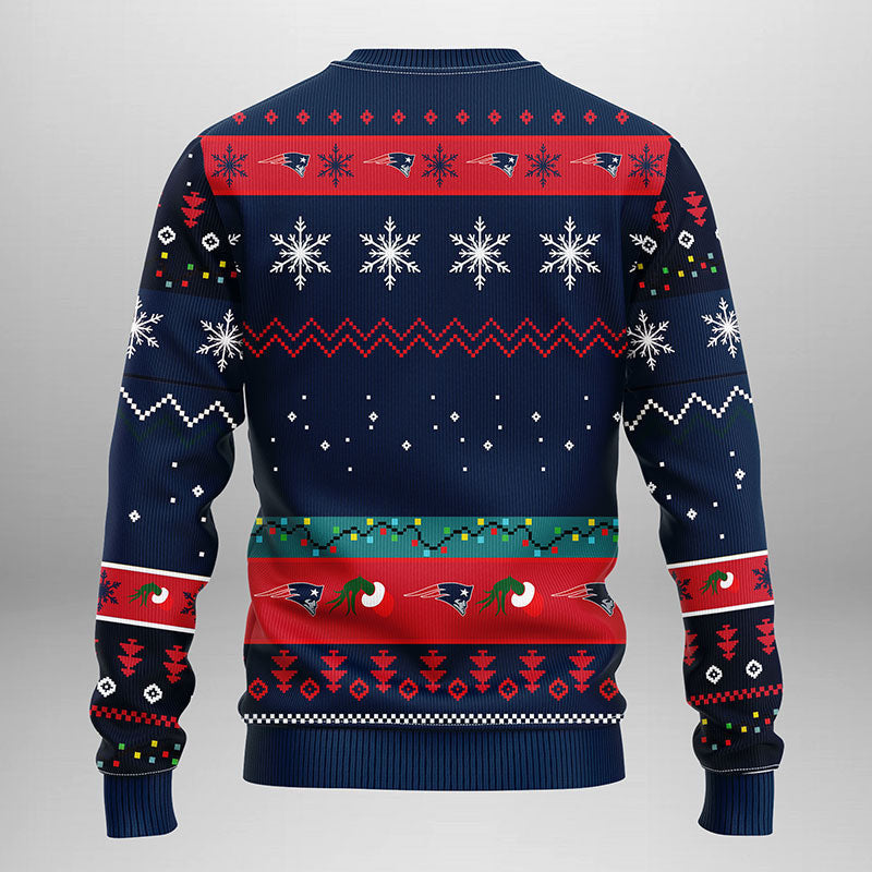 New England Patriots Grinch Ugly Christmas Sweater Moonbestprint