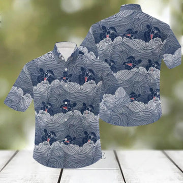 New England Patriots Holiday Pattern Logo Hawaiian Shirt, NFL Hawaiian Shirt Moonbestprint