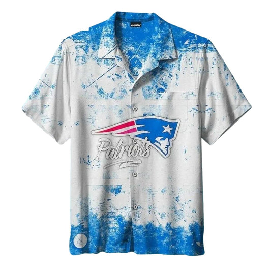 New England Patriots Logo Weathered Beach Vibes Hawaiian Shirt - Moonbestprint