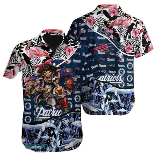 New England Patriots Mascot Pride Floral Burst Hawaiian Shirt - Moonbestprint