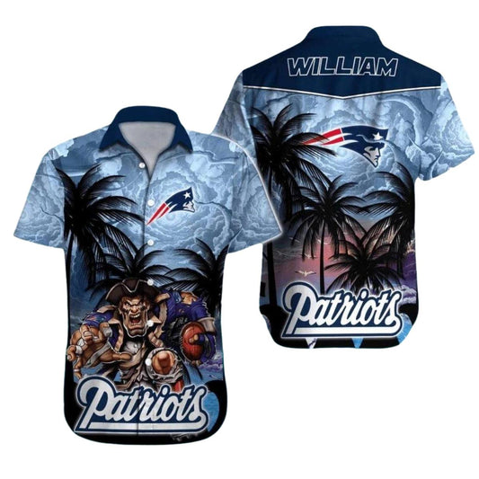 New England Patriots Mascot Stormy Sunset Hawaiian Shirt - Moonbestprint