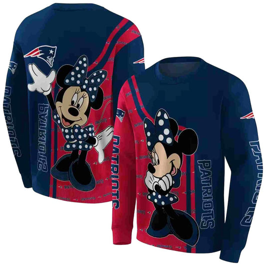 New England Patriots Minnie Mouse Blue AOP Sweatshirt - Moonbestprint