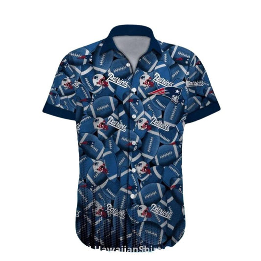 New England Patriots Multi Ball Pattern Hawaiian Shirt - Moonbestprint