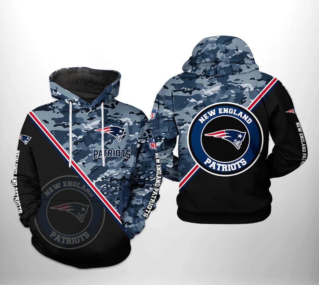 New England Patriots NFL Camo Team 3D Hoodie, NFL Hoodie Moonbestprint