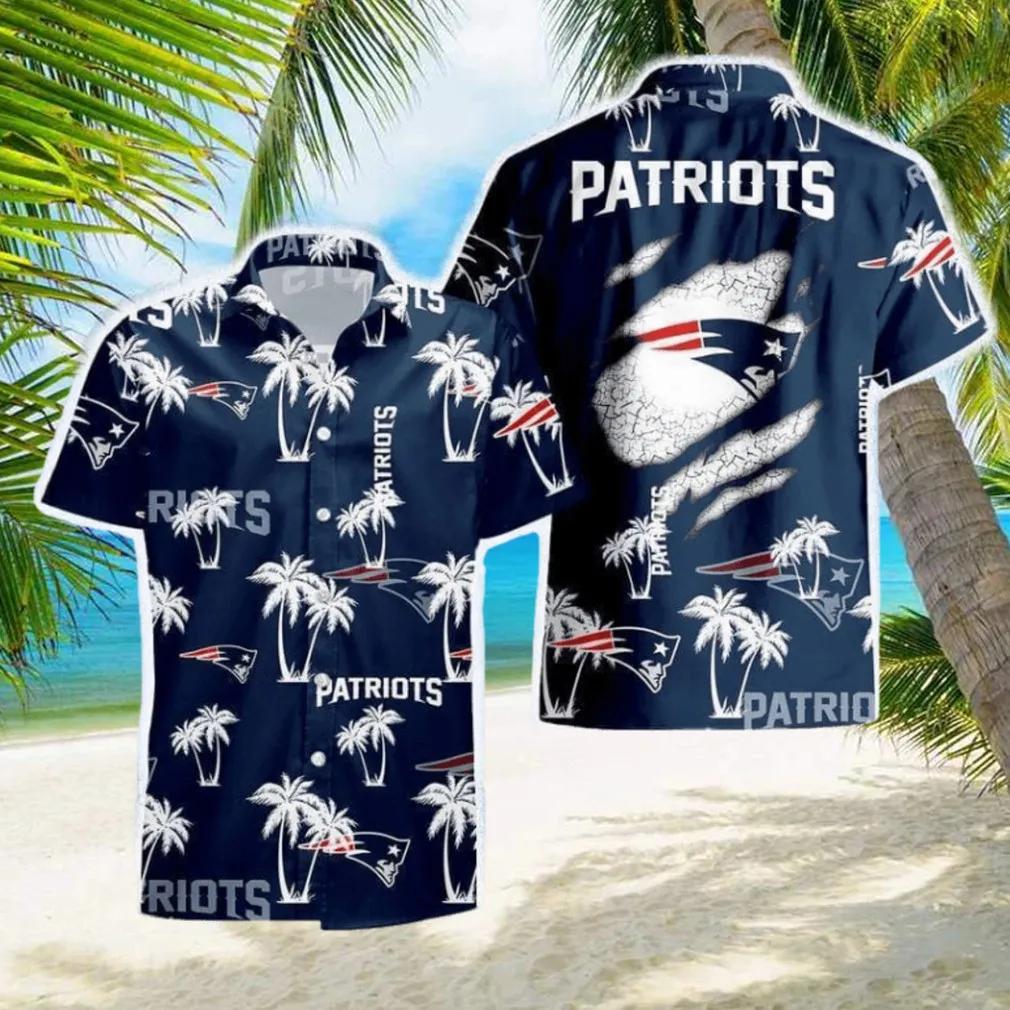 New England Patriots NFL Palm Tree Pattern Hawaiian Shirt, NFL Hawaiian Shirt Moonbestprint