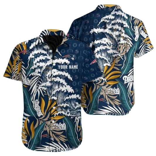 New England Patriots Ocean Wave Paradise Hawaiian Shirt - Moonbestprint