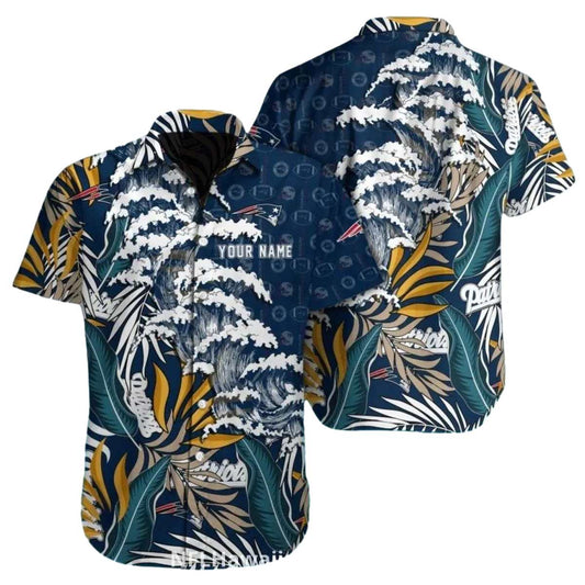 New England Patriots Ocean Wave Paradise Hawaiian Shirt - Moonbestprint