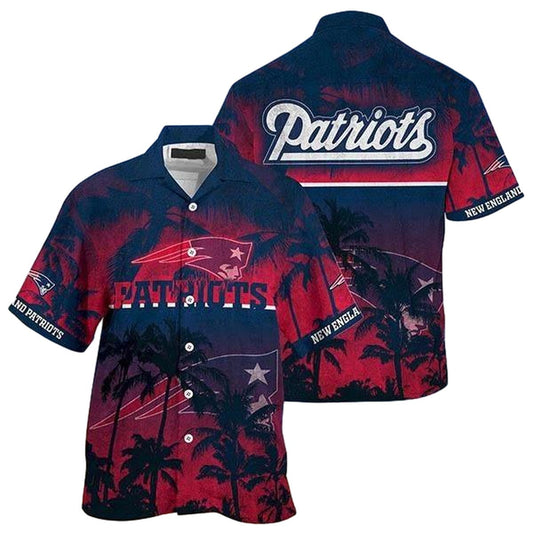 New England Patriots Palm Tree Summer Hawaiian Shirt - Moonbestprint