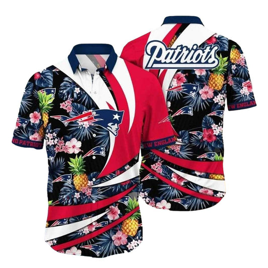 New England Patriots Pineapple Field Tropical Hawaiian Shirt - Moonbestprint