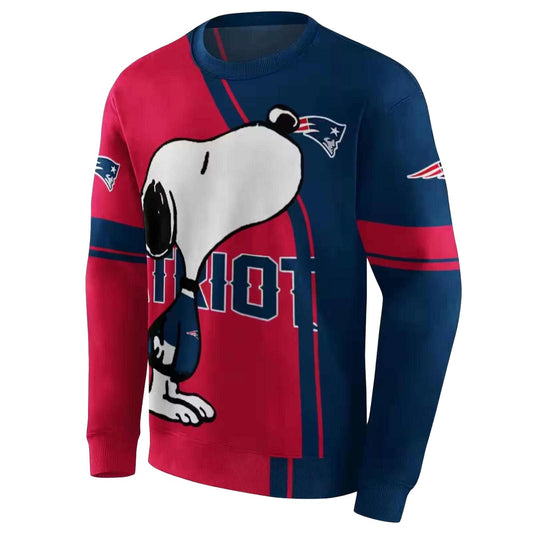 New England Patriots Playful Snoopy Blue AOP Sweatshirt - Moonbestprint