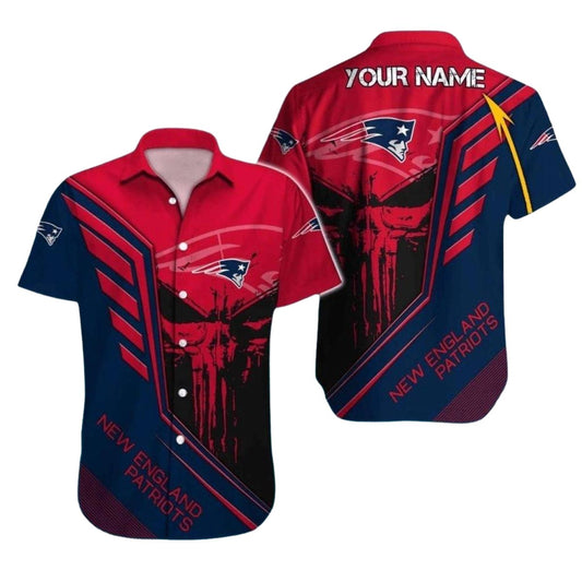 New England Patriots Red Punisher Hawaiian Shirt - Moonbestprint