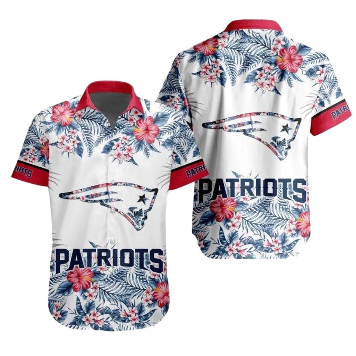 New England Patriots Special Floral Hawaiian Shirt - Moonbestprint
