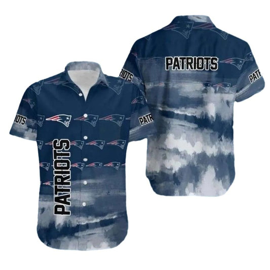 New England Patriots Stormy Weather Cloudy Skies And Logo Hawaiian Shirt - Moonbestprint