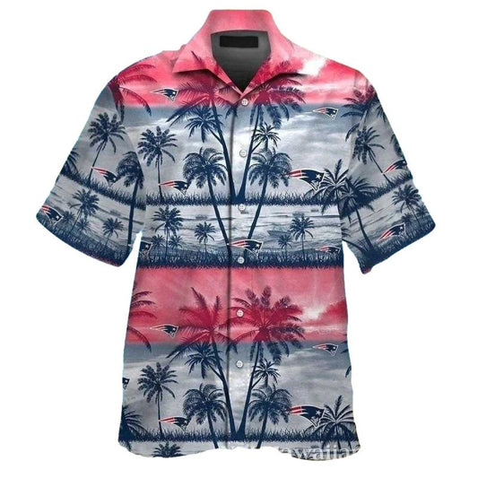 New England Patriots Sunrise Skies Hawaiian Shirt - Moonbestprint
