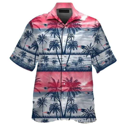 New England Patriots Sunrise Skies Hawaiian Shirt - Moonbestprint