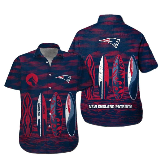 New England Patriots Surfboard Beach Vibes Hawaiian Shirt - Moonbestprint