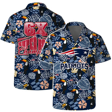 New England Patriots Team Logo Pattern Champions Hawaiian Shirt, NFL Hawaiian Shirt Moonbestprint