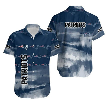 New England Patriots Team Logo Print Hawaiian Shirt, NFL Hawaiian Shirt Moonbestprint