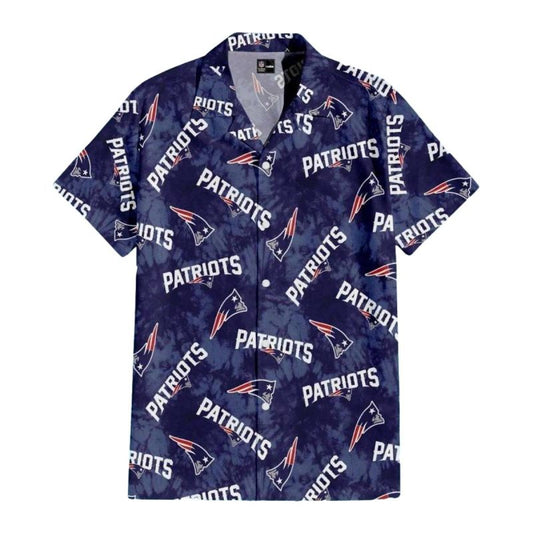 New England Patriots Tie Dye Logo Hawaiian Shirt - Moonbestprint