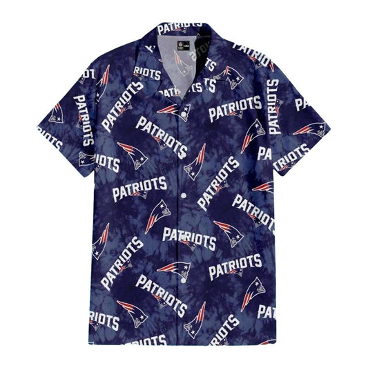 New England Patriots Tie Dye Logo Hawaiian Shirt - Moonbestprint