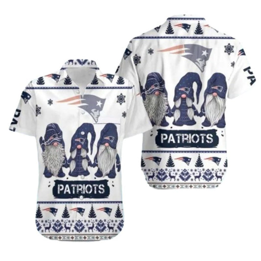 New England Patriots Winter Gnomes Hawaiian Shirt - Moonbestprint