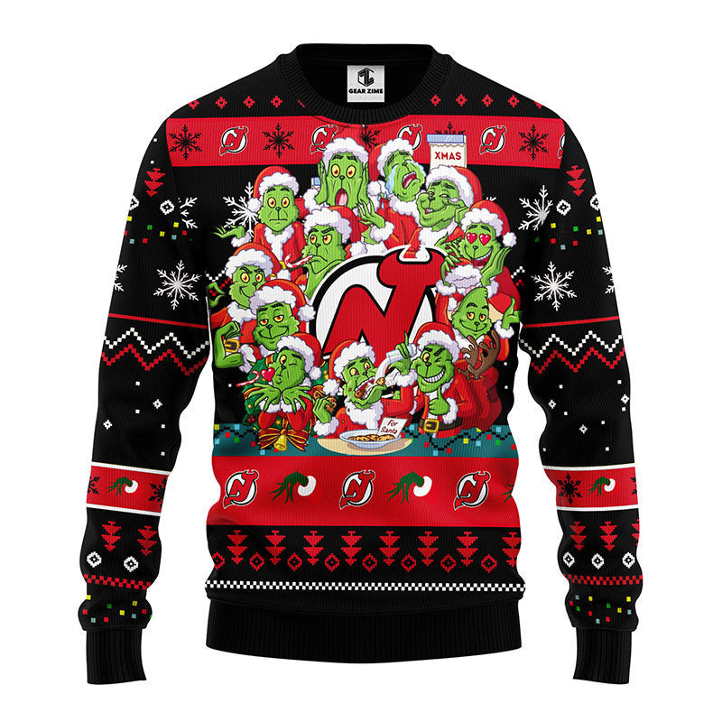 New Jersey Devils 12 Grinch Xmas Day Ugly Christmas Sweater Moonbestprint