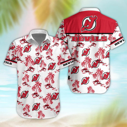 New Jersey Devils Aloha Shirt, NHL Hawaiian Shirt Moonbestprint