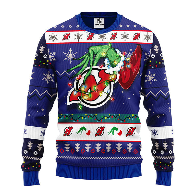 New Jersey Devils Grinch Ugly Christmas Sweater Moonbestprint