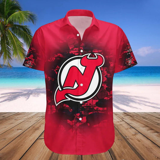 New Jersey Devils Hawaiian Shirt Camouflage Vintage - NHL, NHL Hawaiian Shirt Moonbestprint
