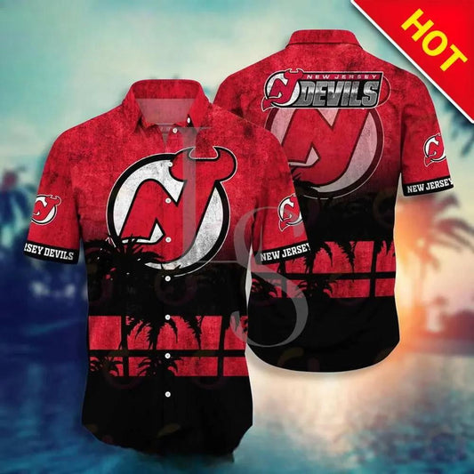 New Jersey Devils NHL Hawaiian Shirt Style Hot Trending Summer, NHL Hawaiian Shirt Moonbestprint