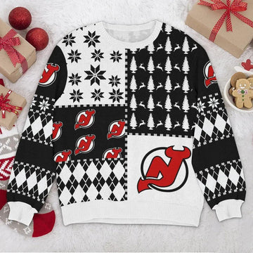 New Jersey Devils NHL Ugly Christmas Sweater, NHL Christmas Sweater Moonbestprint